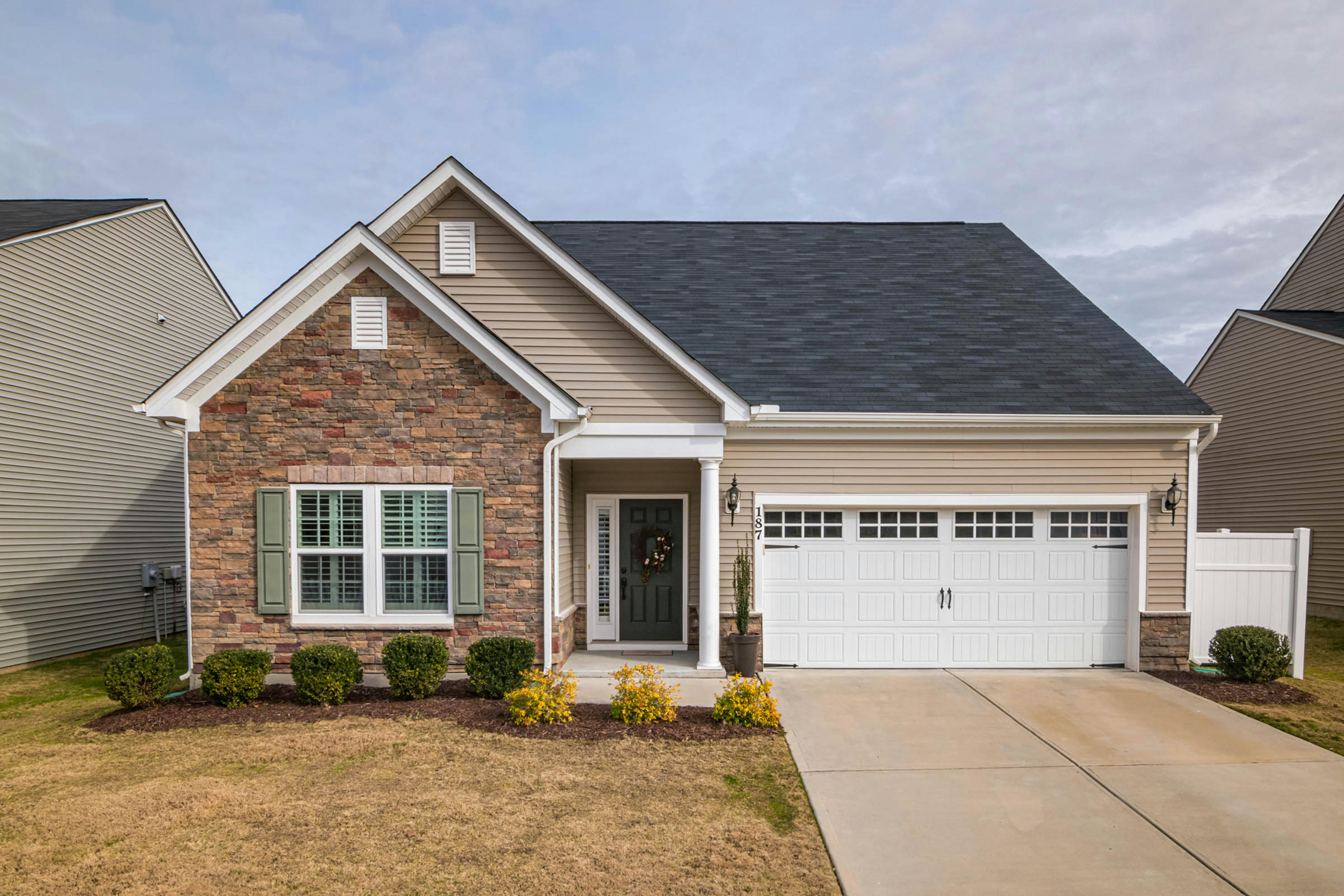 Professional garage door on residential home