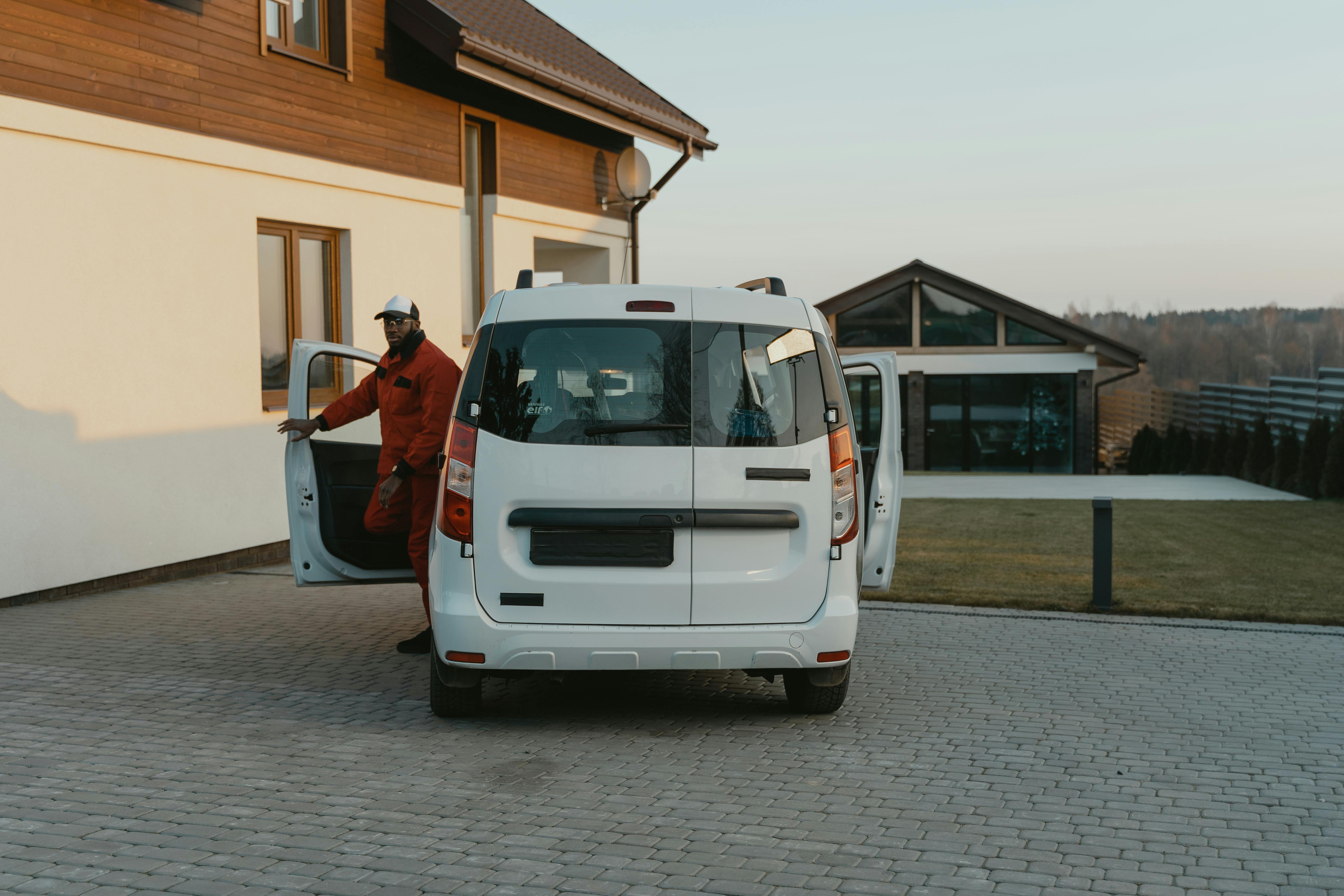 Professional service technician with van